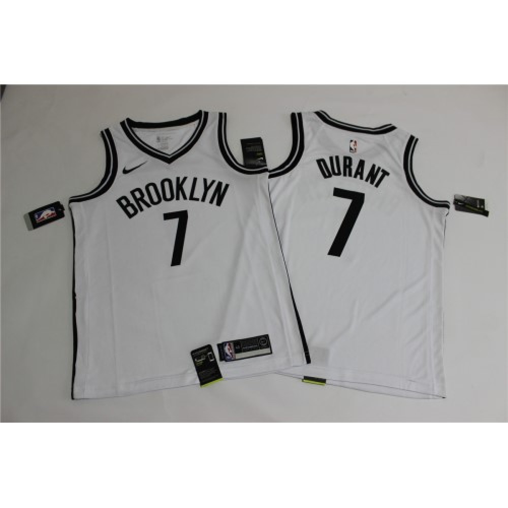 Men's Brooklyn Nets Kevin Durant No.7 White 2020/21 Swingman Jersey - Association Edition-Pro Kit Vault | Brand New 26/27 Sports Jerseys